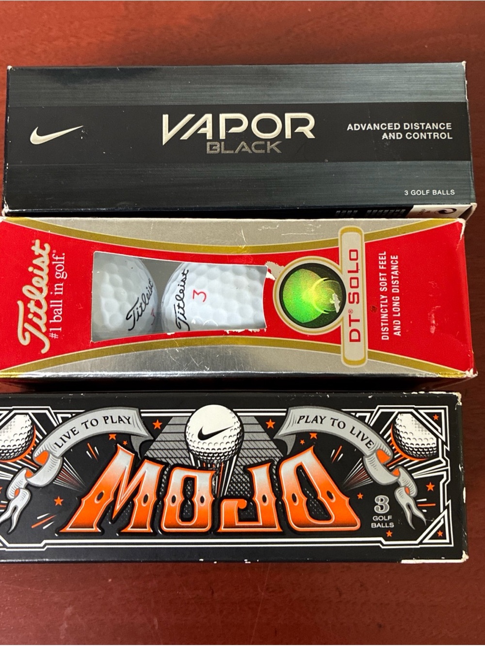 Mixed Branded Golf Ball Pack - Nike, Titleist, Mojo - Black, Red, Orange